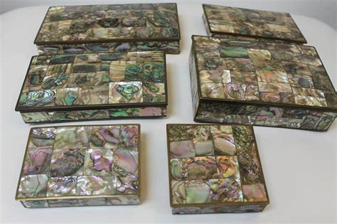 abalone shell metal box|Abalone Boxes .